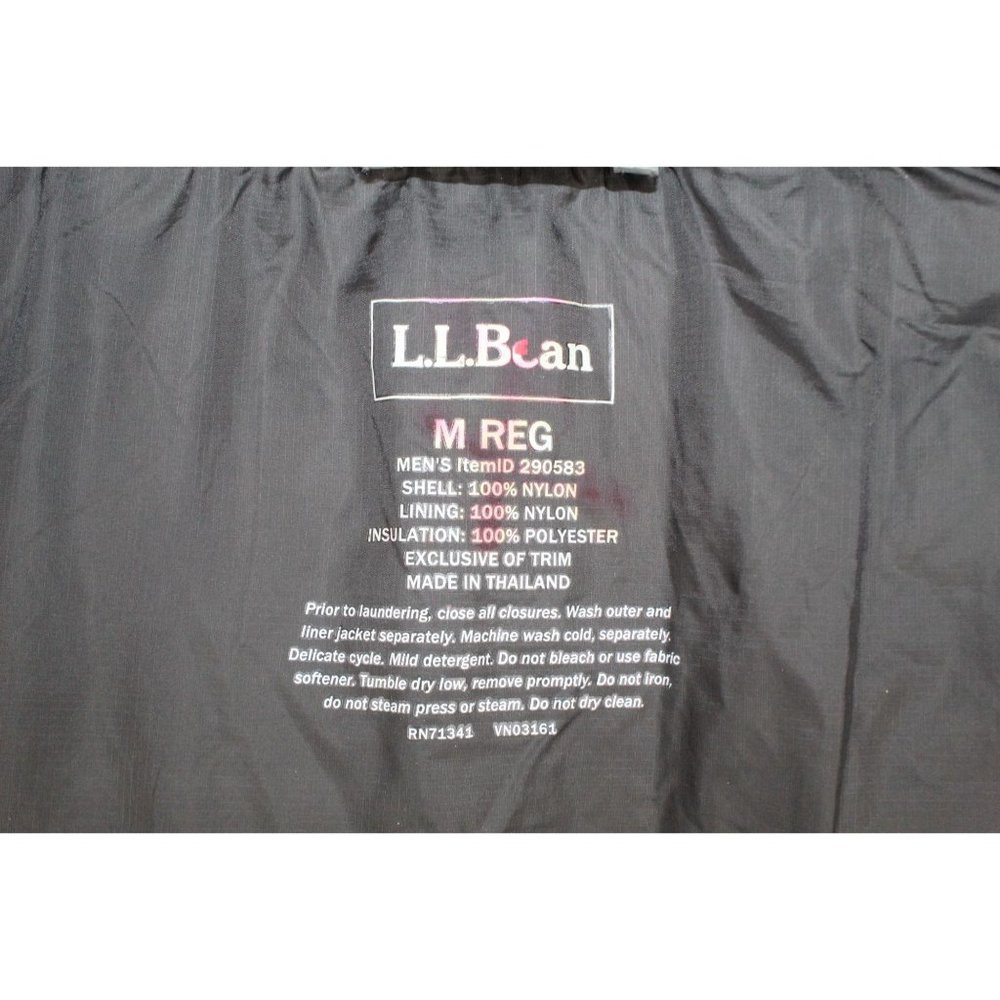 LL Bean Gray Nylon Lined Full Zip Waterproof Packable Jacket Size M - Picture 4 of 9